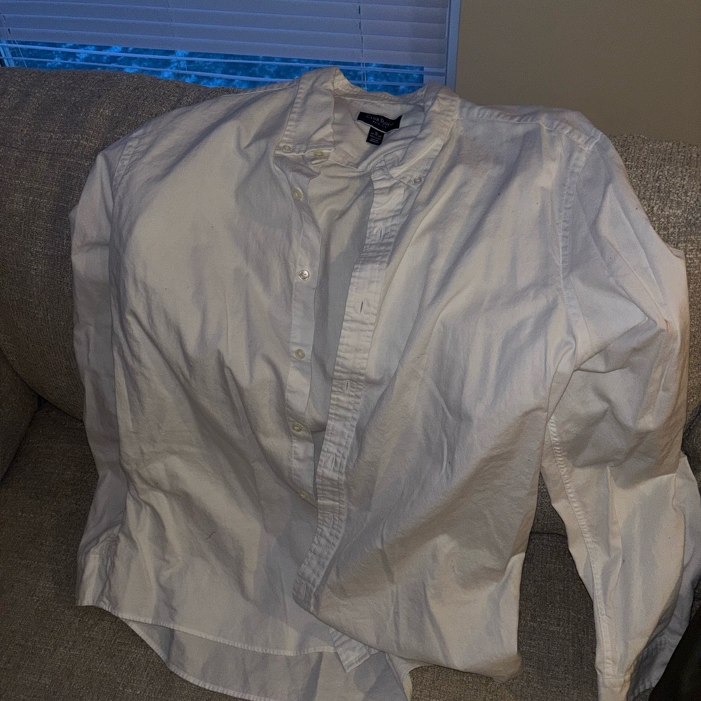Club Room White Long-Sleeve Button-Down Shirt